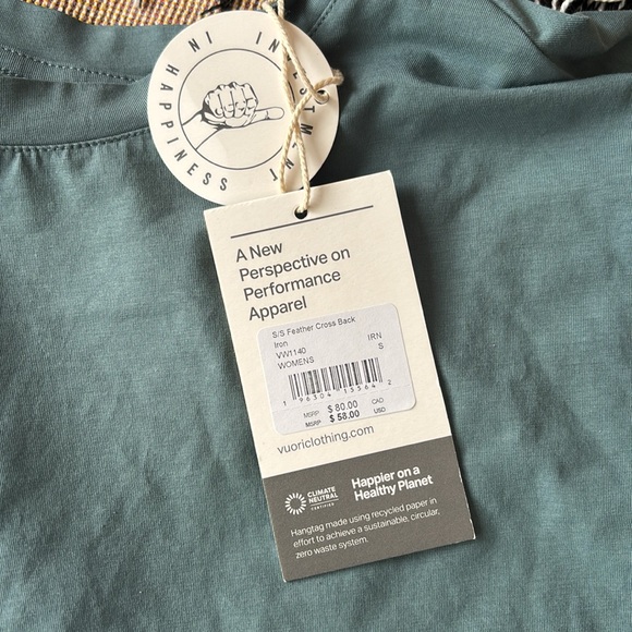 Vuori Feather Cross Back T Shirt NWT - Picture 5 of 6